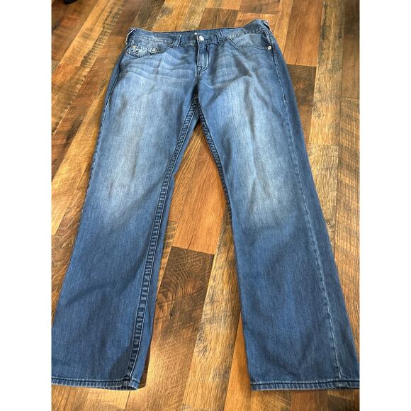 True Religion Ricky Relaxed Straight Jeans No Flap Size 38